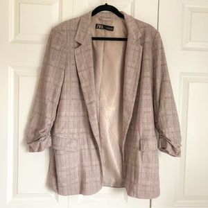 Suede beige Zara blazer